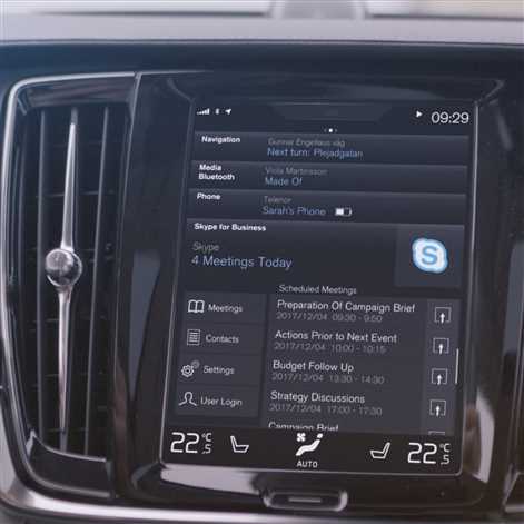 Modele Volvo serii 90 z aplikacją Microsoft – Skype for Business
